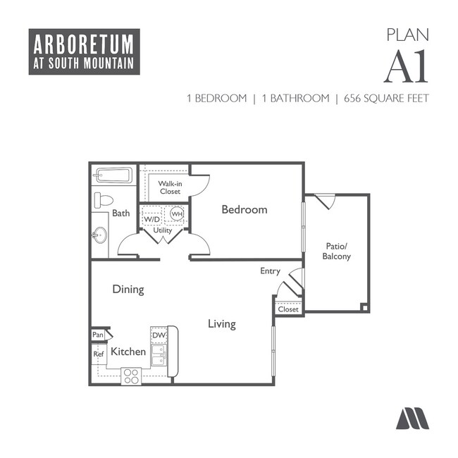 1 Bed/1 Bath 1079 floor plan